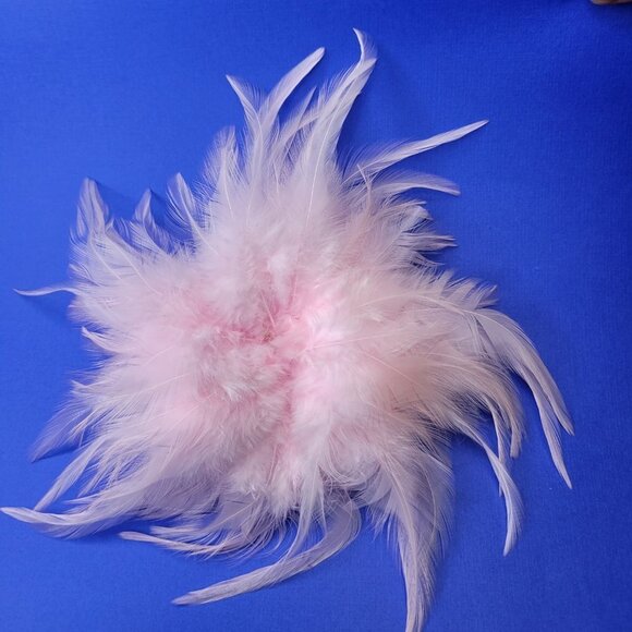 Light Pink Feathers Fascinator Pink Feathers Brooch Pin Pink Feather Accessory - Picture 3 of 7